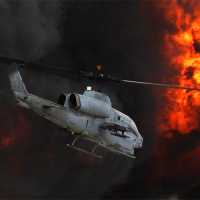 Flagrante de um Ataque a um Helicóptero Militar