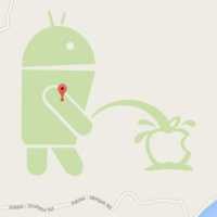 RobÃ´ do Android Urina Sobre a Apple no Google Maps